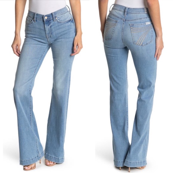 7 For All Mankind Dojo Jeans With White Stitching